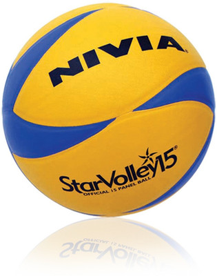 

Nivia Star Leather Pasted Volleyball - Size: (Pack of 1, Yellow, Blue