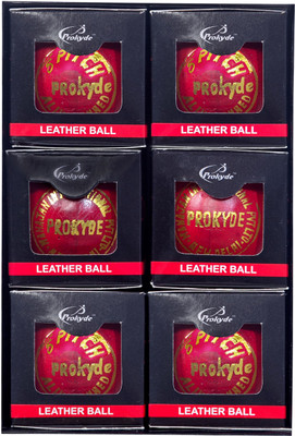 Prokyde Pitch Cricket Leather Ball(Pack of 6, Red)