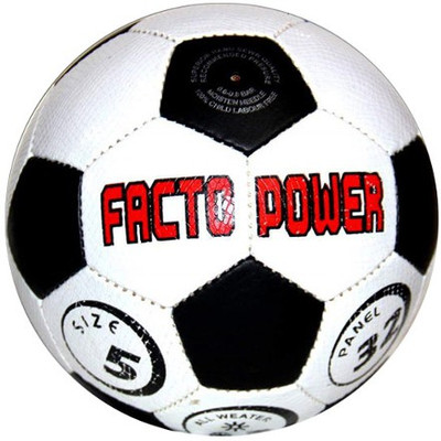 FACTO POWER P.U Football Size: 5 Pack of 1, White, Black