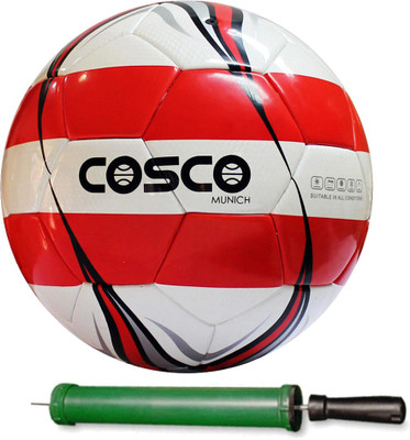 

Cosco MUNICH Football With Pump Size- Football - Size: (Pack of 1, Red, Yellow, Blue, Grey, Orange, Multicolor