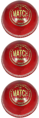 

RS SPORT MATCH Cricket Leather Ball(Pack of 3, Red)