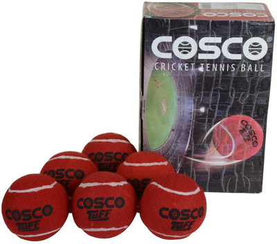 COSCO Tuff Cricket Tennis Ball(Pack of 6, Red)