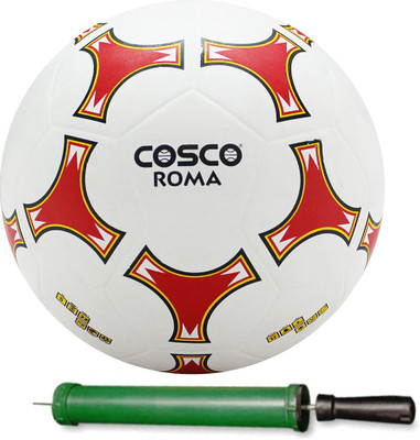 

Cosco ROMA Football With Pump Size- Football - Size: (Pack of 1, Red, Yellow, White, Grey, Orange, White/red