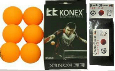 KK Konex Table Tennis Table Tennis Ball(Pack of 6, Orange)