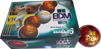 

BDM Players Auto Cricket Leather Ball(Pack of 6, Red)