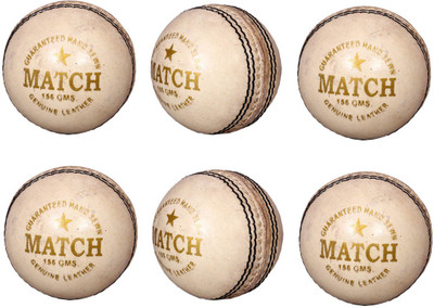 

Priya Sports PCWHITE-6 Cricket Leather Ball(Pack of 6, White)