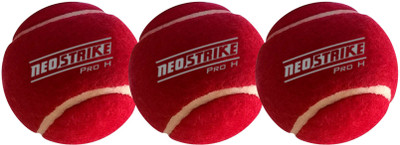 Neo Strike Pro H Cricket Tennis Ball(Pack of 3, Red)