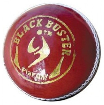 SM Black Buster Cricket Leather Ball Pack of 1, Red SM Cricket Balls