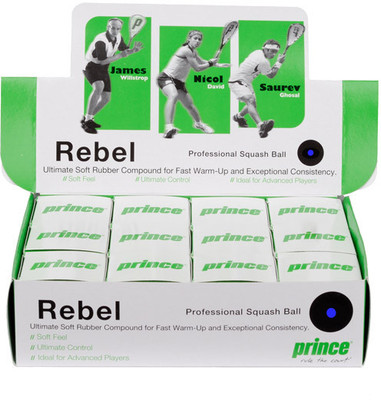 

Prince Rebel Single Dot Squash Ball(Pack of 12, Blue)