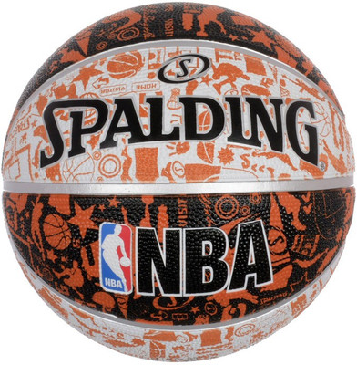 

SPALDING NBA Graffiti Basketball - Size: (Pack of 1, White, Black, Orange