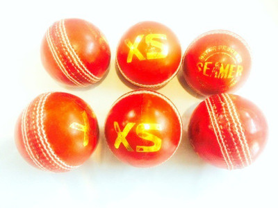 

XS Leather Cricket Leather Ball(Pack of 6, Red)