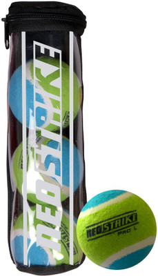 

Neo Strike Pro L Cricket Tennis Ball(Pack of 3, Blue, Yellow), Multicolor