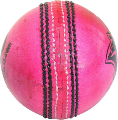 THREE WICKETS Panther Cricket Leather Ball(Pack of 1, Pink)