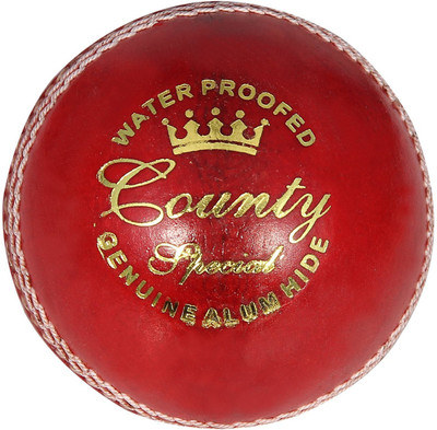 

RS SPORT COUNTY Cricket Leather Ball(Pack of 3, Red, Multicolor)