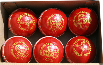 RS Robinson Test Choice Cricket Leather Ball Pack of 6, Red RS Robinson Cricket Balls