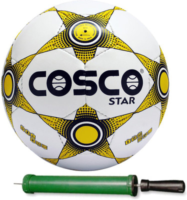 

Cosco STAR Football With Pump Size- Football - Size: (Pack of 1, Red, Yellow, White, Grey, Orange, Multicolor