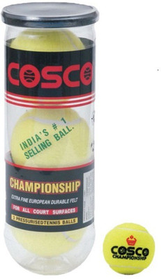 

Cosco CHAMPIONSHIP Tennis Ball(Pack of 3, Green), Yellow