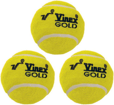 

Vinex Tennis - Gold (Pack of 3 Pcs) Cricket Tennis Ball(Pack of 3, Yellow)