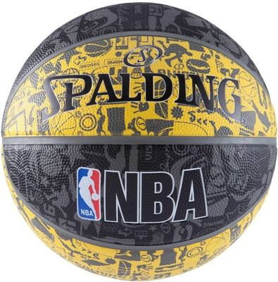 

SPALDING Graffiti Basketball - Size: (Pack of 1, Black, Yellow, Grey