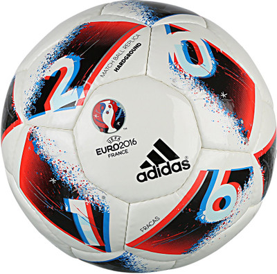 

ADIDAS EURO16 HRDGRND Football - Size: (Pack of 1, White, Blue, Red, Silver, White;brblue;solred