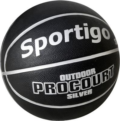 

Sportigo Procourt Silver Basketball - Size: (Pack of 1, Black, Silver