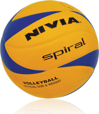 

Nivia Spiral PU Pasted Volleyball - Size: (Pack of 1, Yellow, Blue