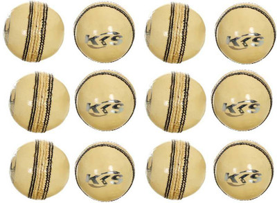 KKS Crown Cricket Leather Ball(Pack of 12, Beige)