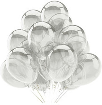 

Nxt Gen Solid transparent clear balloons Balloon(White, Pack of 100)