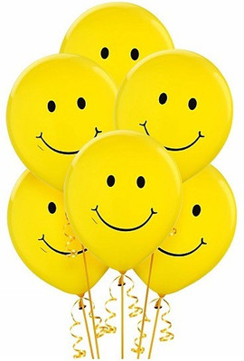 

PartyballoonsHK Printed Yellow Smiley Face (pack of 30) Balloon(Yellow, Pack of 30)