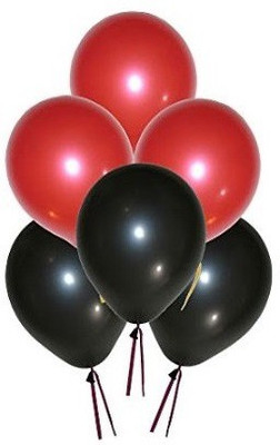 

GrandShop Solid 50262 Balloon(Black, Red, Pack of 50)