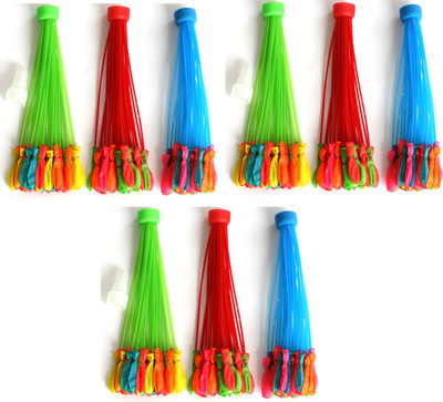 

Heirloom Quality Solid Magic Balloons! Water Balloons Bunch,Multicolors, Fill in 1 Minute, No Tying Balloon Bouquet (Pack of 9) Balloon Bouquet(Multicolor, Red, Blue, Pack of 9)