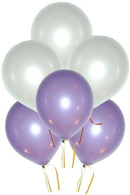 

GrandShop Solid 50194 Balloon(Purple, White, Pack of 50)
