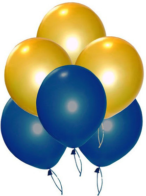 

GrandShop Solid shine Super Metallic 9" Inch Balloon(Blue, Gold, Pack of 50)