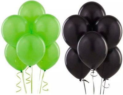 

PartyballoonsHK Solid Green & Black solid Birthday,Party, Decoration (Pack of 50) Balloon(Green, Black, Pack of 50)