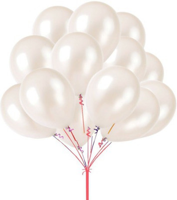

PartyballoonsHK Solid Metallic White 9 Inches thicken Wedding Party Baby Shower Christmas Birthday Carnival Party Decoration Balloon(White, Pack of 100)