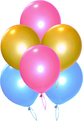 

GrandShop Solid Super Metallic HD Mix Party Balloon(Pink, Gold, Blue, Pack of 50)