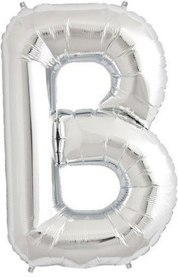 GrandShop Solid "B" Letter Foil Balloon(Silver, Pack of 1)