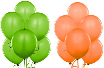 

Ziggle Solid Balloon Large Balloon(Green, Orange, Pack of 50)