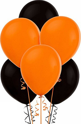 

PartyballoonsHK Solid Orange and Black Balloon(Orange, Black, Pack of 50)