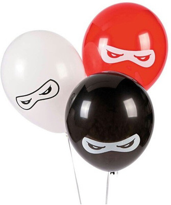 

PartyballoonsHK Printed Ninja Warriors Balloon(Red, Black, White, Pack of 50)