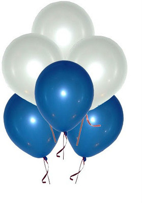 

GrandShop Solid 50193 Balloon(Blue, White, Pack of 50)