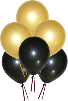 

GrandShop Solid 50261 Balloon(Black, Gold, Pack of 50)