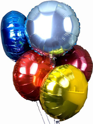 

PartyballoonsHK Solid Round Shaped Foil (Pack of 5) Balloon(Multicolor, Pack of 5)