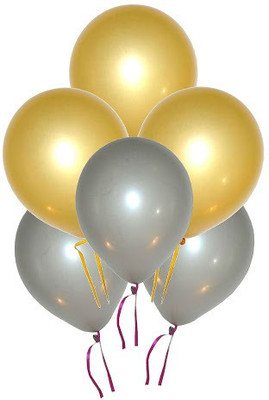 

GrandShop Solid 50198 Balloon(Gold, Silver, Pack of 50)