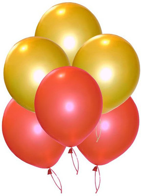 

GrandShop Solid Super --Metallic 9" Inch Balloon(Red, Gold, Pack of 50)