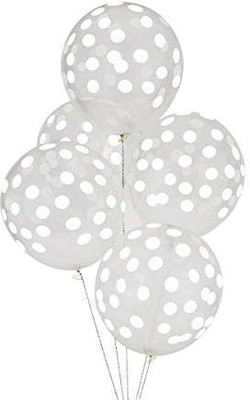 

Nxt Gen Printed TRANSPARENT POLKA DOT BALLOONS Balloon(Multicolor, Pack of 100)