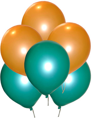 GrandShop Solid GS50345 Balloon(Orange, Green, Pack of 50)