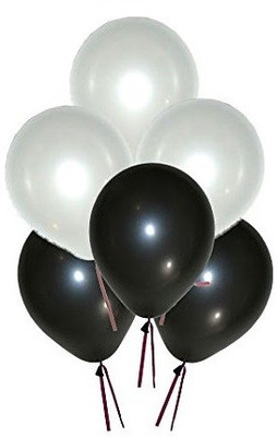 

GrandShop Solid 50260 Balloon(Black, White, Pack of 50)