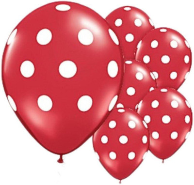 

Homeshopeez Printed DOTRED-30 Balloon(Red, Pack of 30)