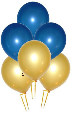 

GrandShop Solid 50197 Balloon(Blue, Gold, Pack of 50)